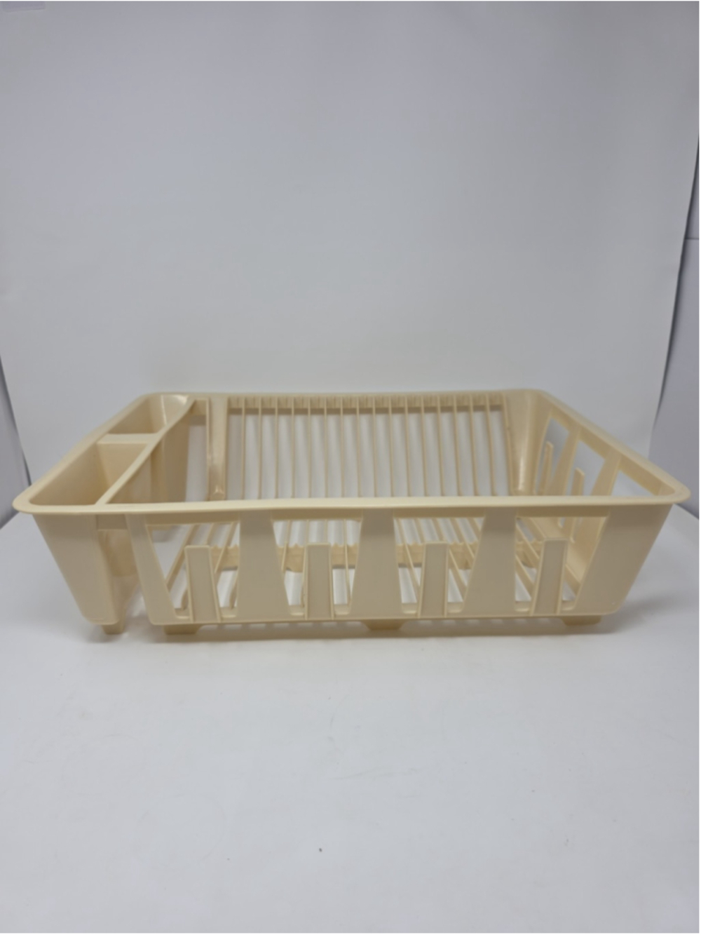 Vtg Rubbermaid Drainer Dish Drying Rack Almond 14x18.5 Hard Plastic 6050